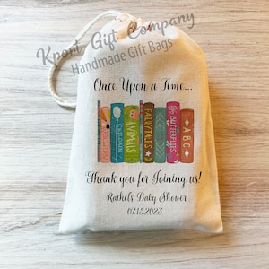 Book Baby Shower Library Baby Shower Gift Party Favor Bag. 4x6 5x7 6x8 8x12 Drawstring Birthday Baby Shower Personalized custom