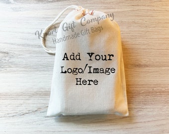 Custom Logo Cotton Gift Bags – Full Color Printing, Drawstring Pouches