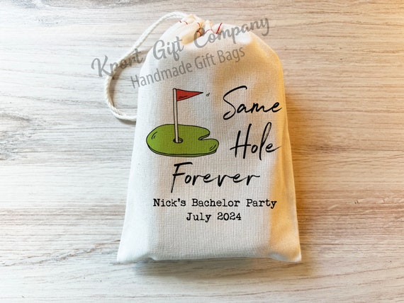 Same Hole Forever Bachelor Party Hangover Recovery Kit Custom Bachelor Favor Bag. Golfing Golf Bachelor Party Favor Wedding Personalized Bag