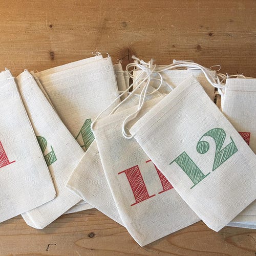Festive Advent Calendar Christmas Bags Colorful Holiday Bag Etsy