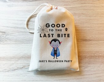 Good to the Last Bite Halloween Party Favors Trick or Treat Gifts Custom Halloween Personalized - Party Favor Bags - Drawstring Bags