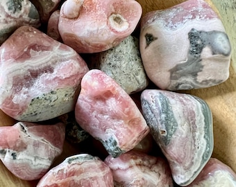 Rhodochrosite Tumble | Deep Pink Banded Argentina Crystal