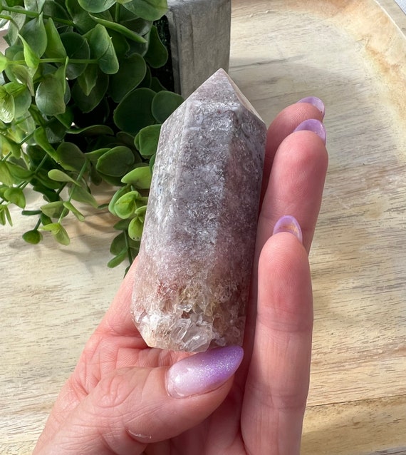 stunning light purple amethyst tower | 3 inch tall very quartzy | purple crystal tower