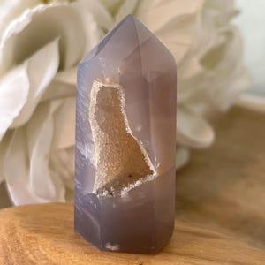 Stunning blue druzy agate tower druzy cave | 2.5 inch crystal point agate geode | crystal grid cave