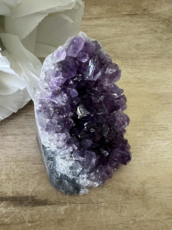 Amethyst cut base purple crystal geode 2.5 inch high grade purple amethyst from Uruguay rough amethyst raw amethyst