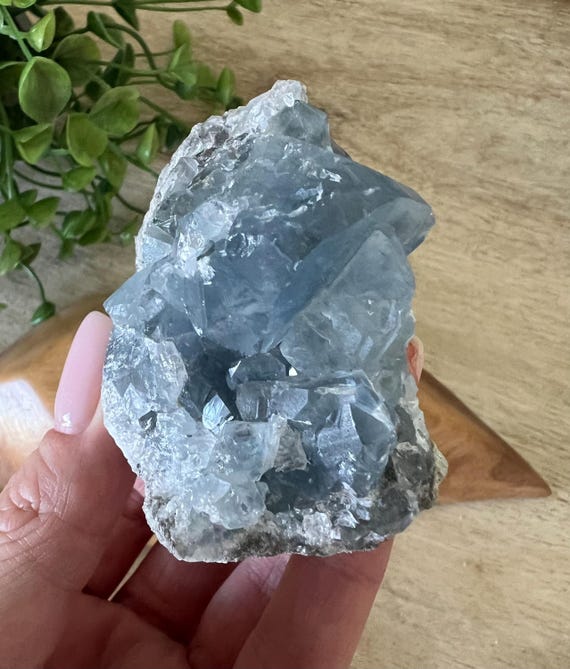 Raw celestite cluster l blue crystal geode large crystal cluster | rough celestite Freeform