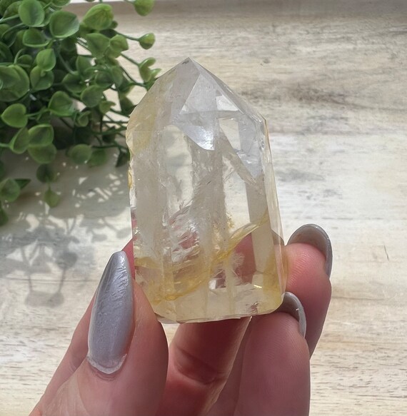 Gorgeous mini clear golden healer tower | master healing crystal | golden healer stone | crystal tower point | 1.5 inch tall