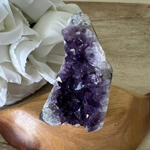 Grape amethyst cut base purple crystal geode 3 inch high grade purple amethyst from Uruguay