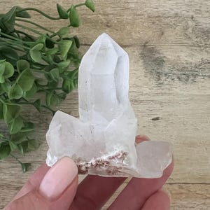 Lovely clear Tibetan quartz cluster 3 chunky points | Himalayan quartz dimensions are 2 x 2 inch | raw Himalayan quartz point