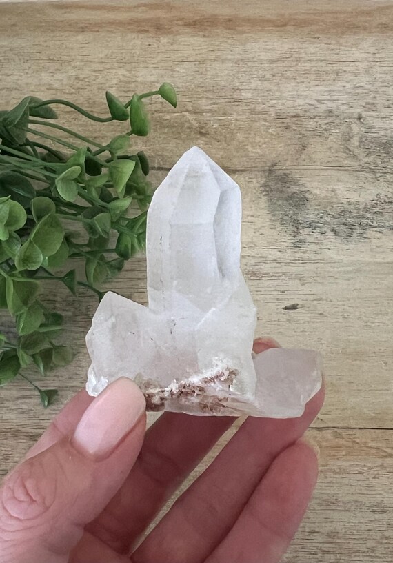 Lovely clear Tibetan quartz cluster 3 chunky points | Himalayan quartz dimensions are 2 x 2 inch | raw Himalayan quartz point