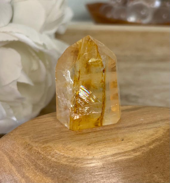 Golden healer tower | red brown quartz point crystal tower