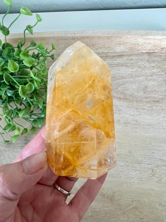 Golden healer quartz tower | healing crystals