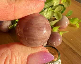 Lovely lavender rose quartz sphere | approximately 1 inch. | light purple crystal pendant