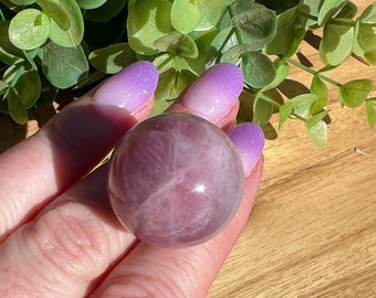 Lovely lavender rose quartz sphere | approximately 1 inch. | light purple crystal pendant