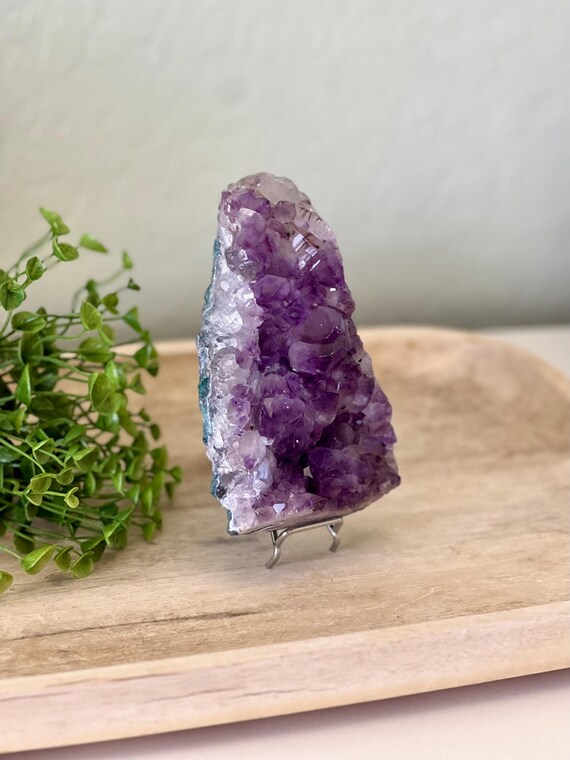Amethyst cluster purple crystal geode with stand A  purple amethyst rough amethyst crystal