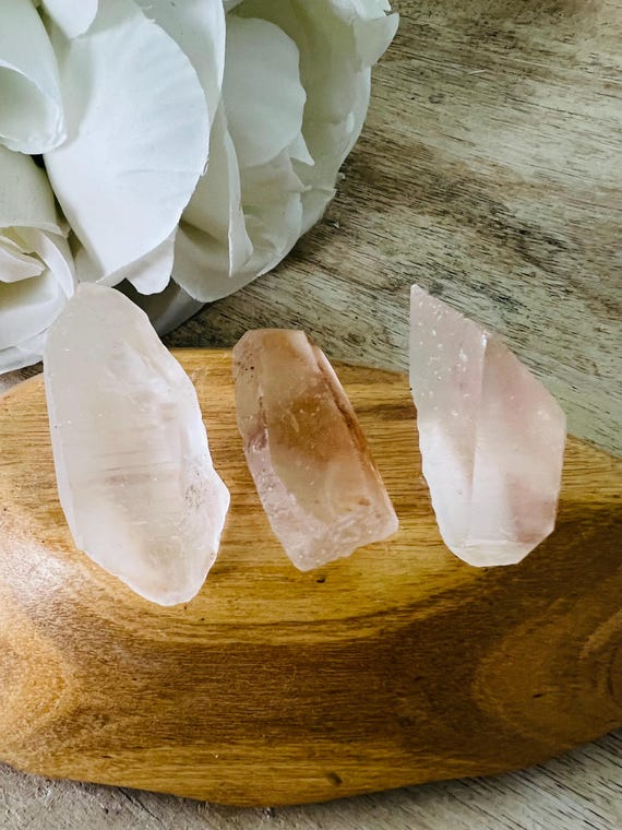 3 lemurian seed quartz points |  thick rough quartz points pendants