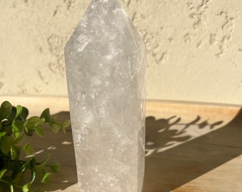 XL stunning clear quartz tower from Brazil | huge crystal tower standing at about 7 inch almost 2 lbs of quartz