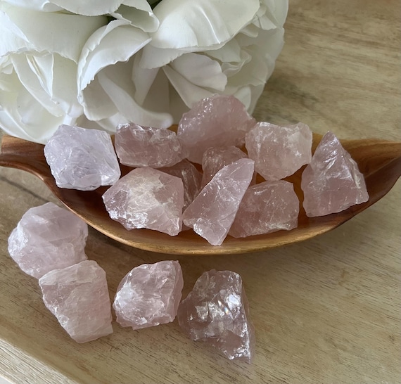 raw rose quartz | gemmy deep pink saturation | 1 inch rough quartz crystal | grid crystals heart chakra pink quartz