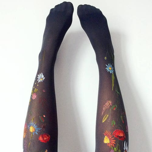 Multicoloured "Wild Thing" Print Design Women's Knee High Cotton Socks 4-8 