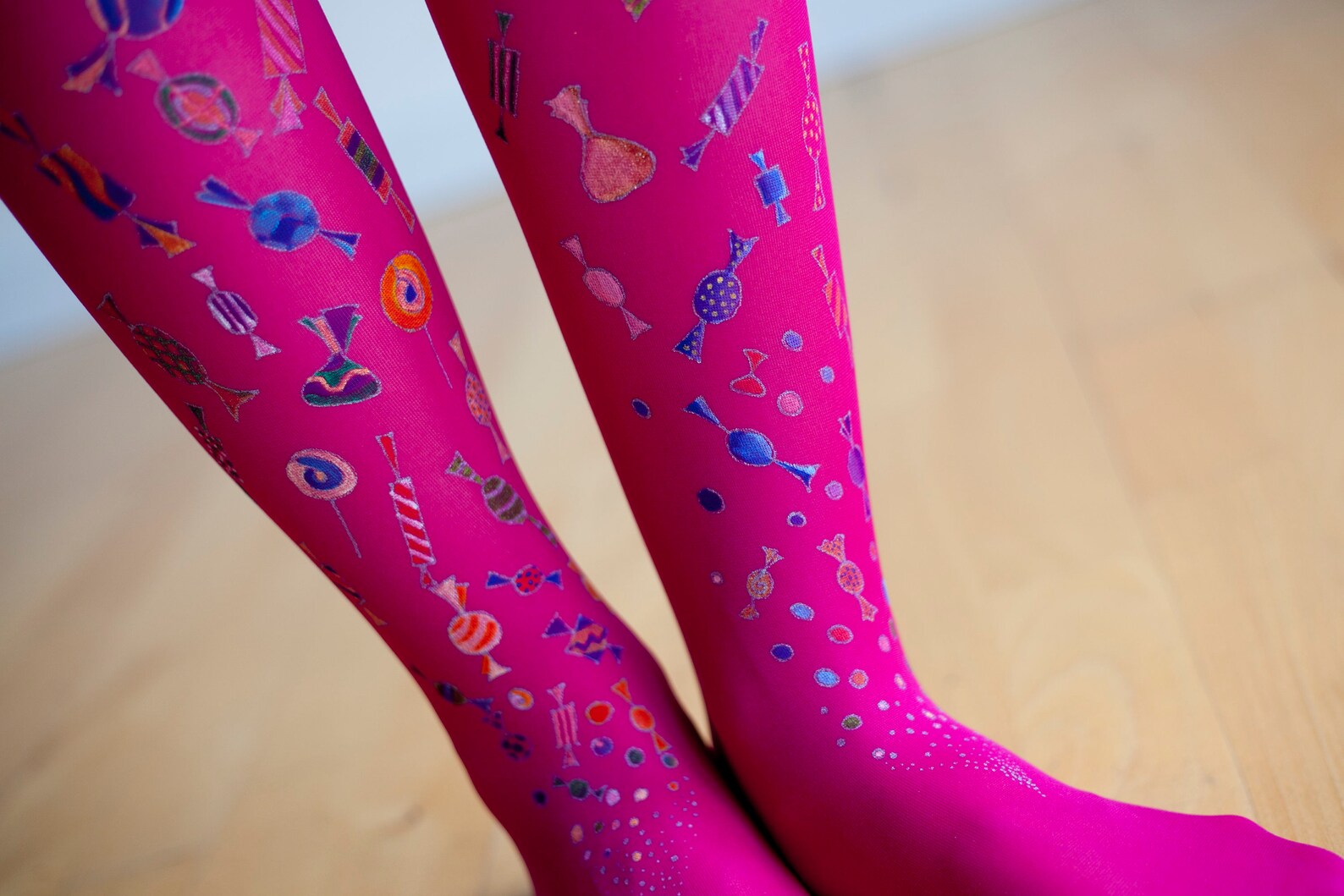 Unique Tights for Women With Hand Painted Motives Candy Etsy