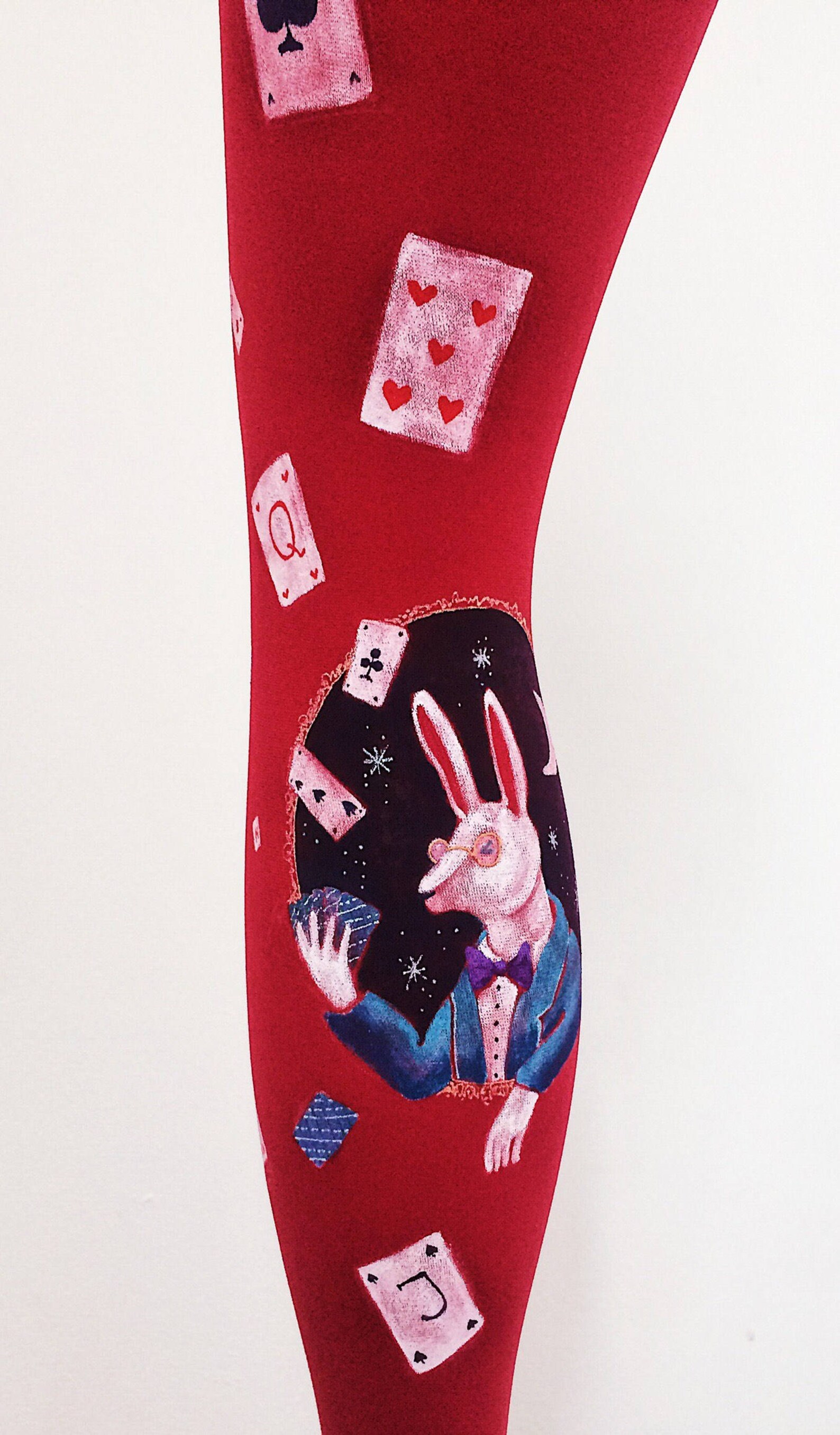 Unique Tights for Women With Hand Painted Motives White Etsy