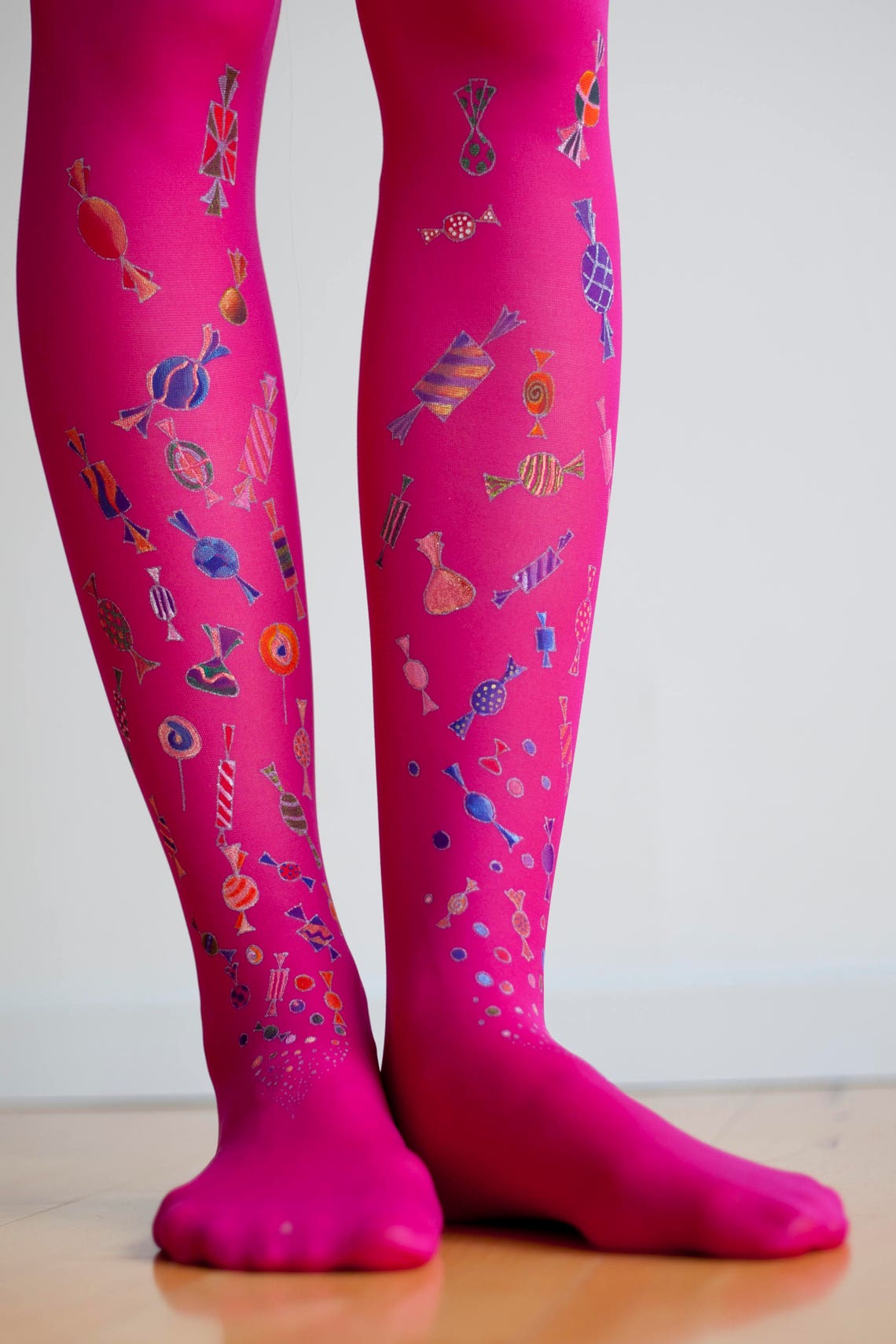 Unique Tights for Women With Hand Painted Motives Candy Etsy