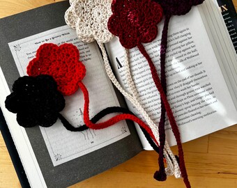 Crochet Flower Bookmark | Handmade Floral Bookmark