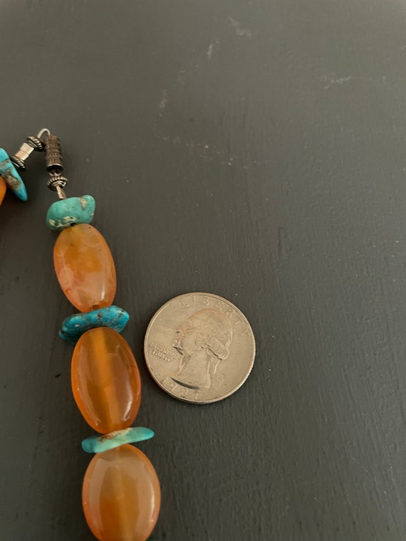 Turquoise Nugget and Carnelian Necklace | Vintage… - image 10