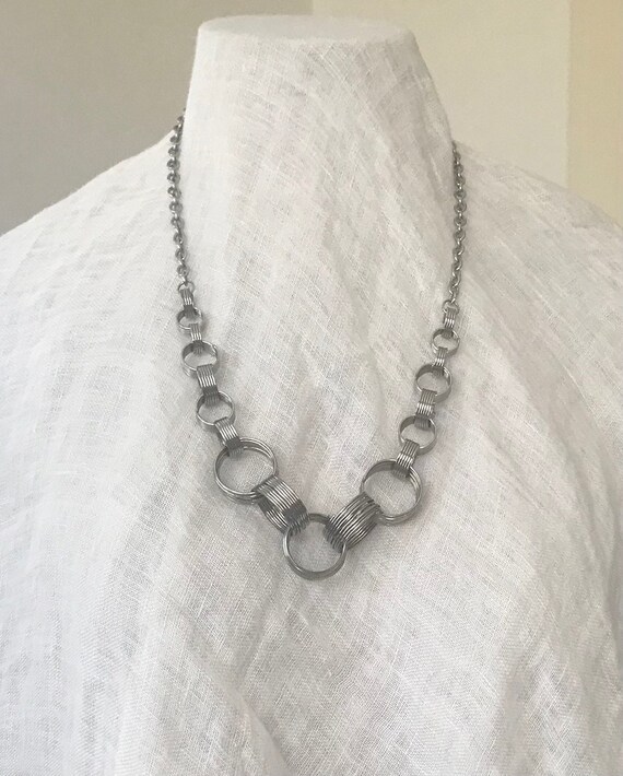 Unique statement necklace | Interlocking spirals … - image 7