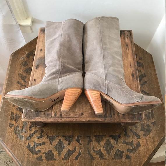Dingo Stacked Heel Boot | Vintage Grey Suede | We… - image 2