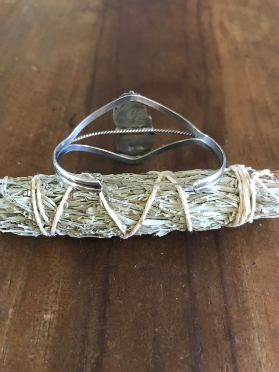 Navajo Double Stone Sterling Silver Cuff Bracelet… - image 2