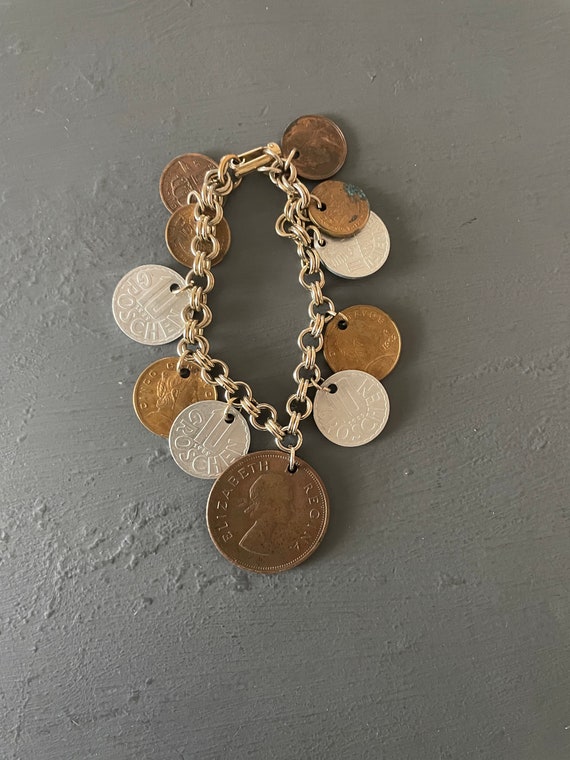 International Coin Bracelet | Vintage Coin Collec… - image 3