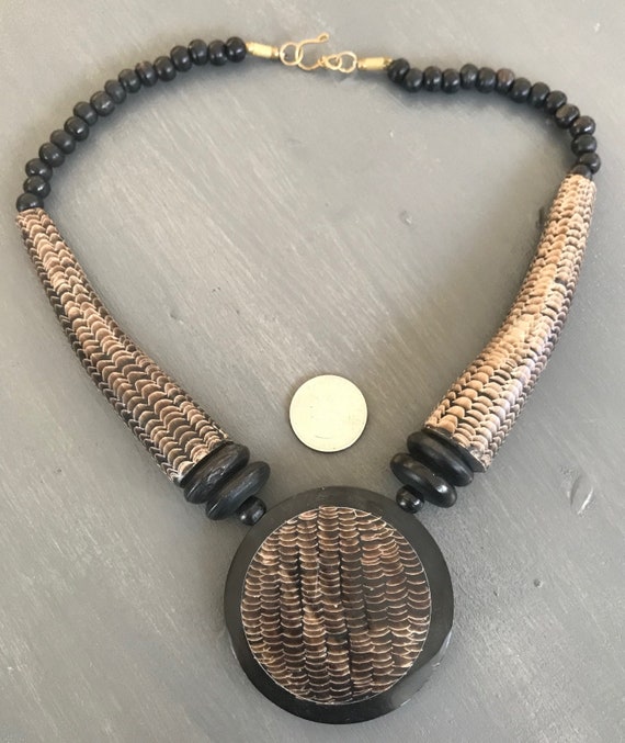 Snake skin Necklace | Tribal | Wood Necklace | Ch… - image 5