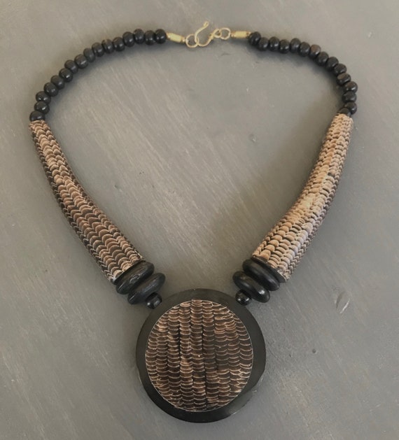 Snake skin Necklace | Tribal | Wood Necklace | Ch… - image 2