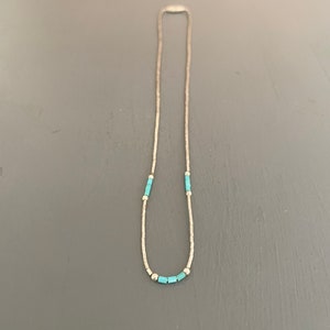 Liquid Silver and turquoise Necklace | Dainty Vintage Southwestern Design Choker