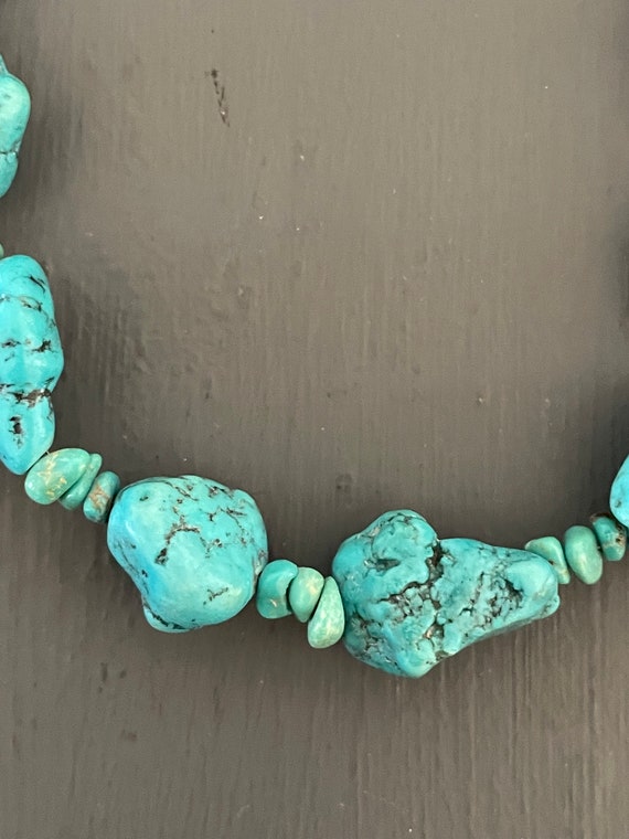 Turquoise nugget Necklace | Genuine Turquoise Vin… - image 6