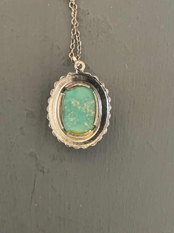 Turquoise Pendant in Sterling Silver Setting With… - image 6