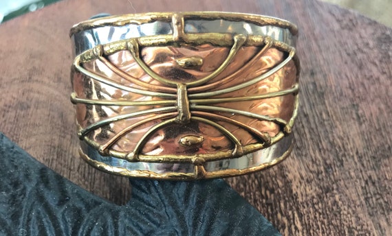 Brutalist mixed metal cuff | Vintage 1960s | Stat… - image 3