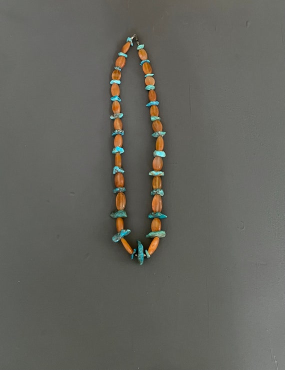 Turquoise Nugget and Carnelian Necklace | Vintage… - image 3