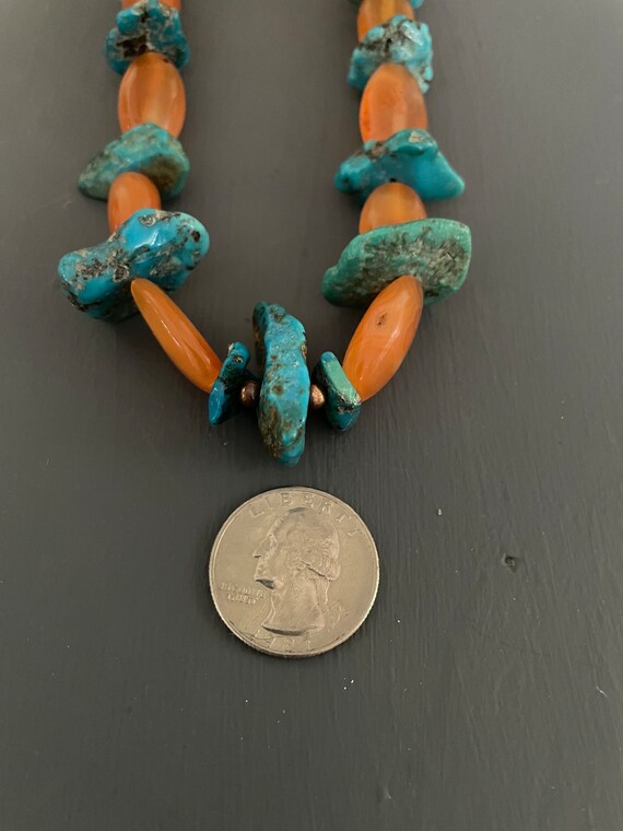 Turquoise Nugget and Carnelian Necklace | Vintage… - image 8