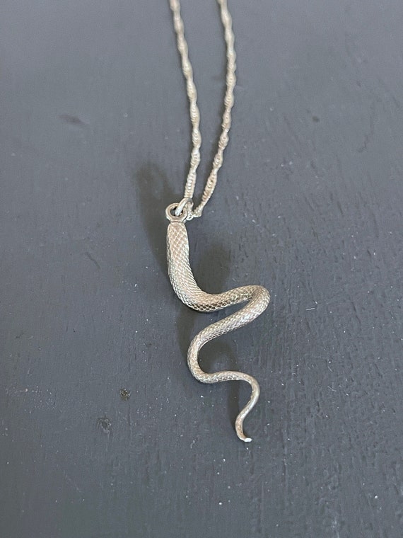 Sterling Silver Snake Pendant on Sterling Chain | 