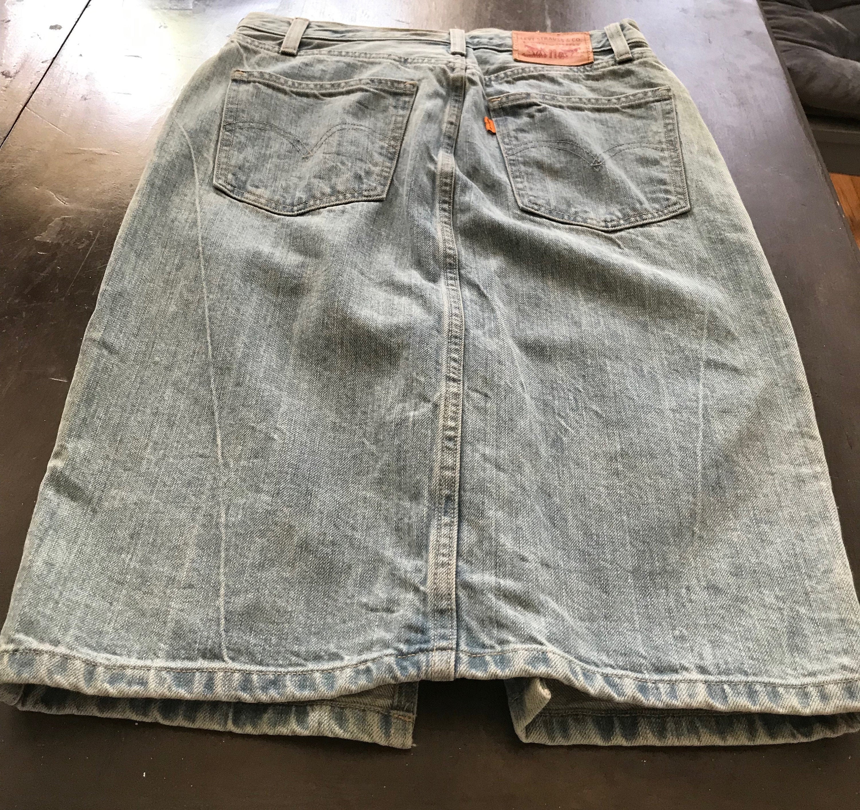 Levi's orange tab a-line denim skirt with front zip online