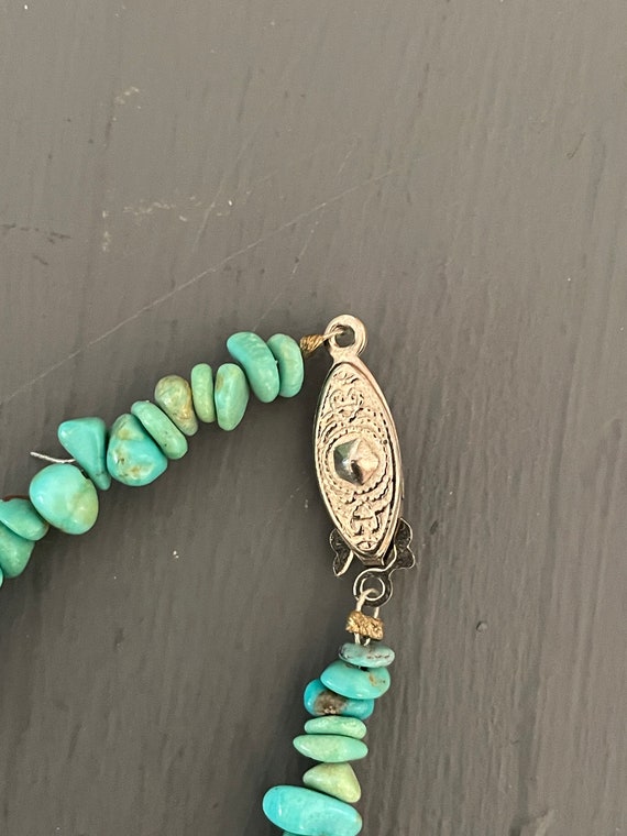 Turquoise nugget Necklace | Genuine Turquoise Vin… - image 4