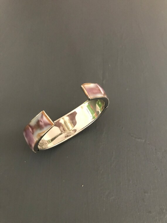 Shell Inlay Cuff Bracelet | mother of pearl, shel… - image 4