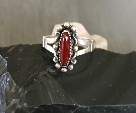 Southwest carnelian and sterling ring| Native Ame… - image 1