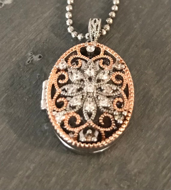 Silver and copper locket | Prime Art & Jewel neck… - image 2