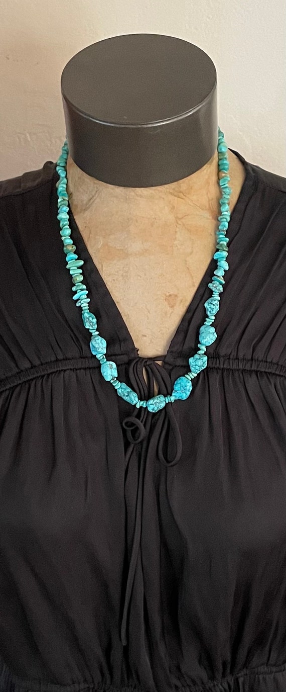 Turquoise nugget Necklace | Genuine Turquoise Vin… - image 10