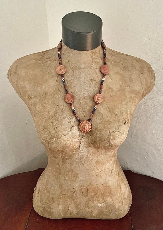 Clay and Trade Bead Necklace | Vintage Southwest S