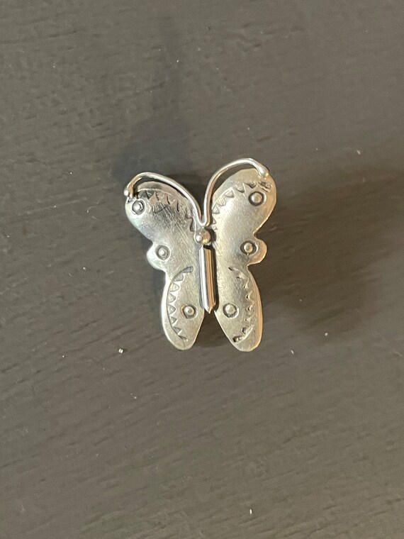 Vintage Sterling Silver Navajo Butterfly Brooch 19