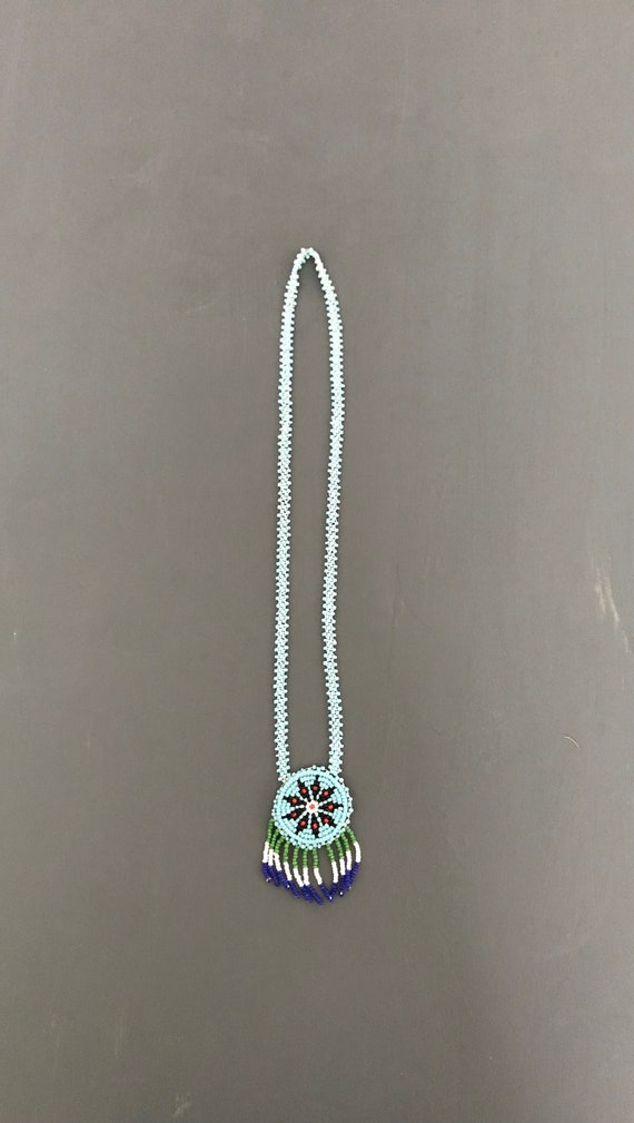 Seed Bead Southwest Medallion on beaded string | … - image 3